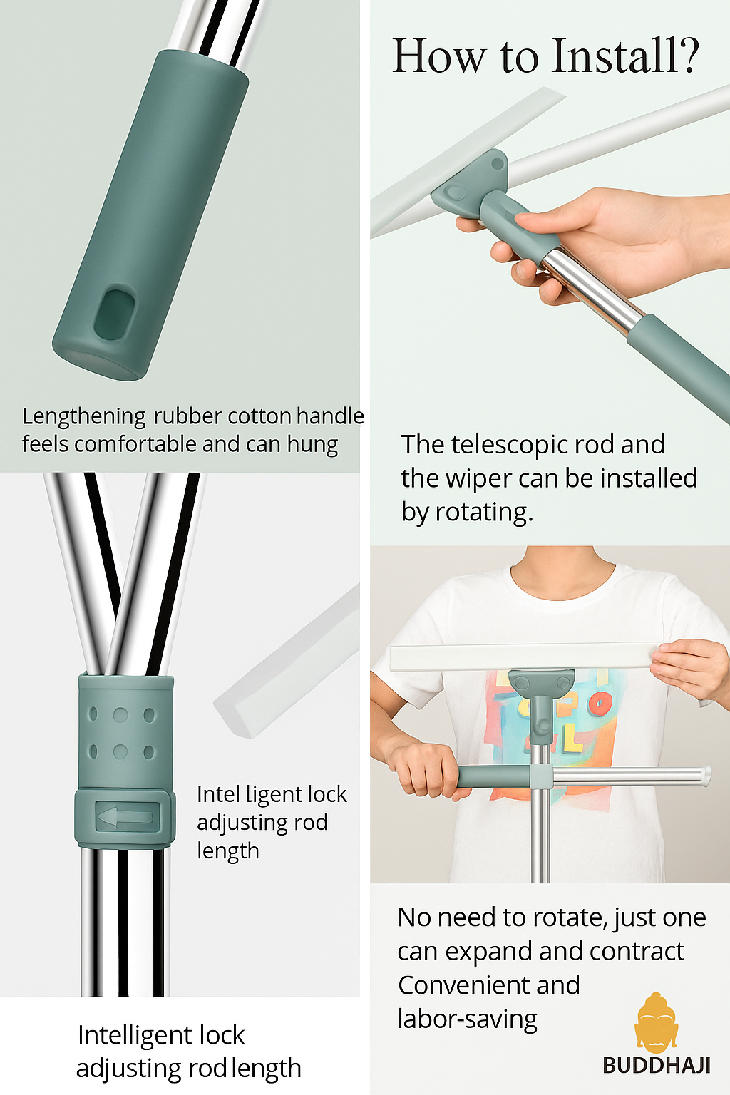 180 Rotate Slim Floor Wiper