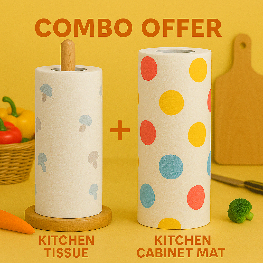 Kitchen Mat + Reusable Tissue Rolls Combo