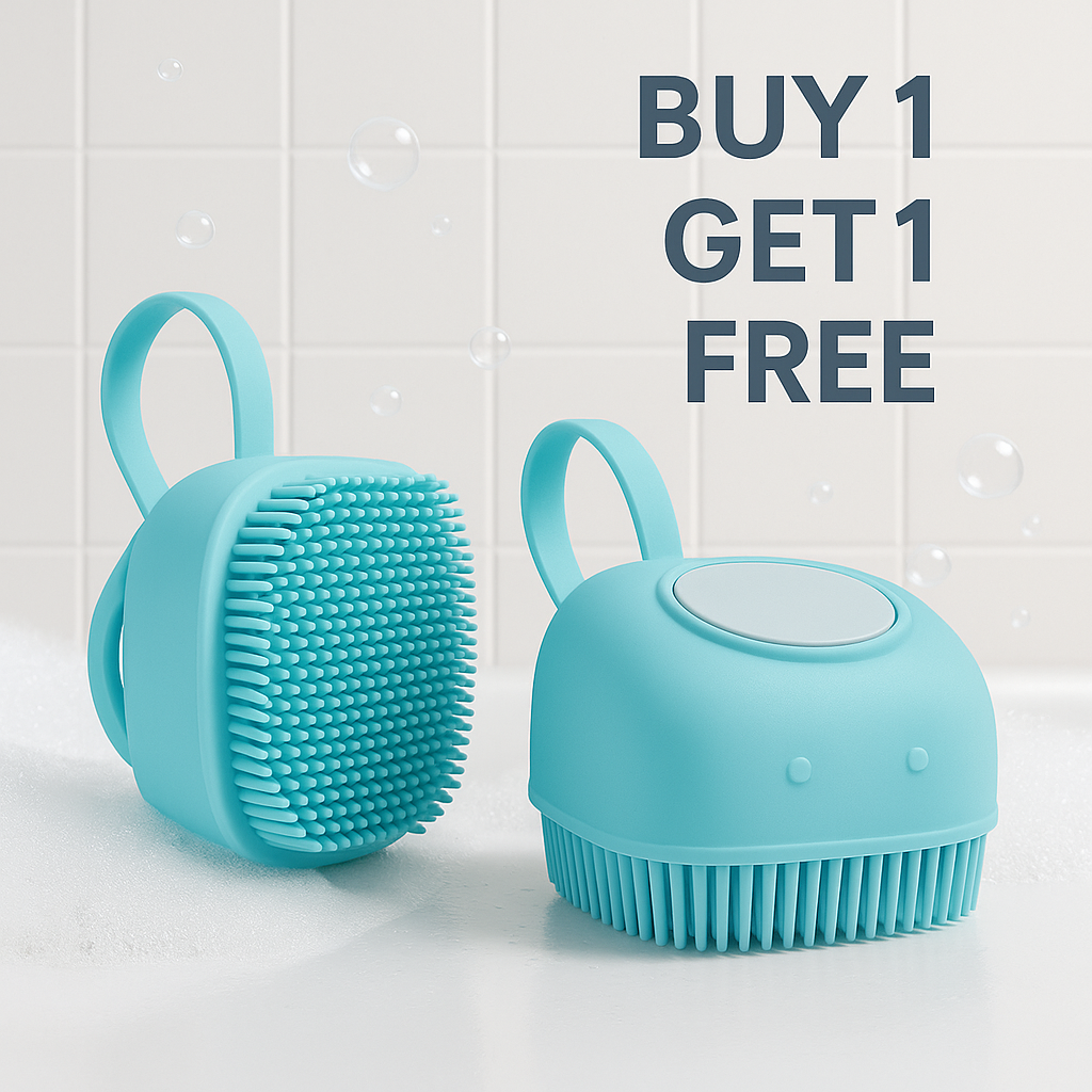 Buy 1 Get 1 Free Silicone Shower Bath Brush with Dispenser