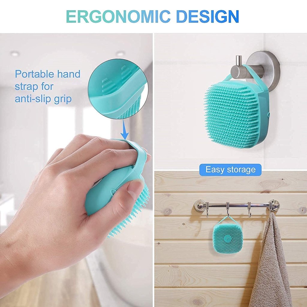 Buy 1 Get 1 Free Silicone Shower Bath Brush with Dispenser