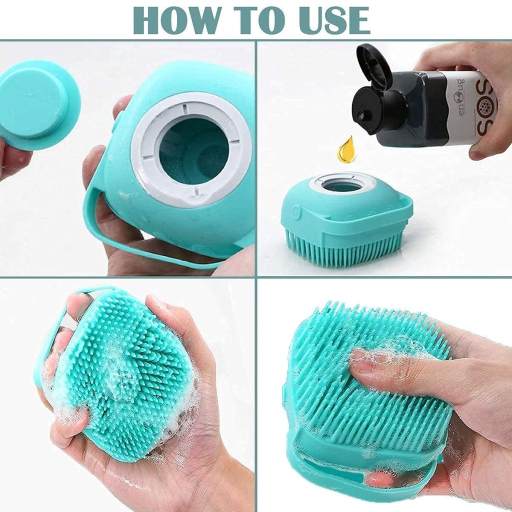 Buy 1 Get 1 Free Silicone Shower Bath Brush with Dispenser
