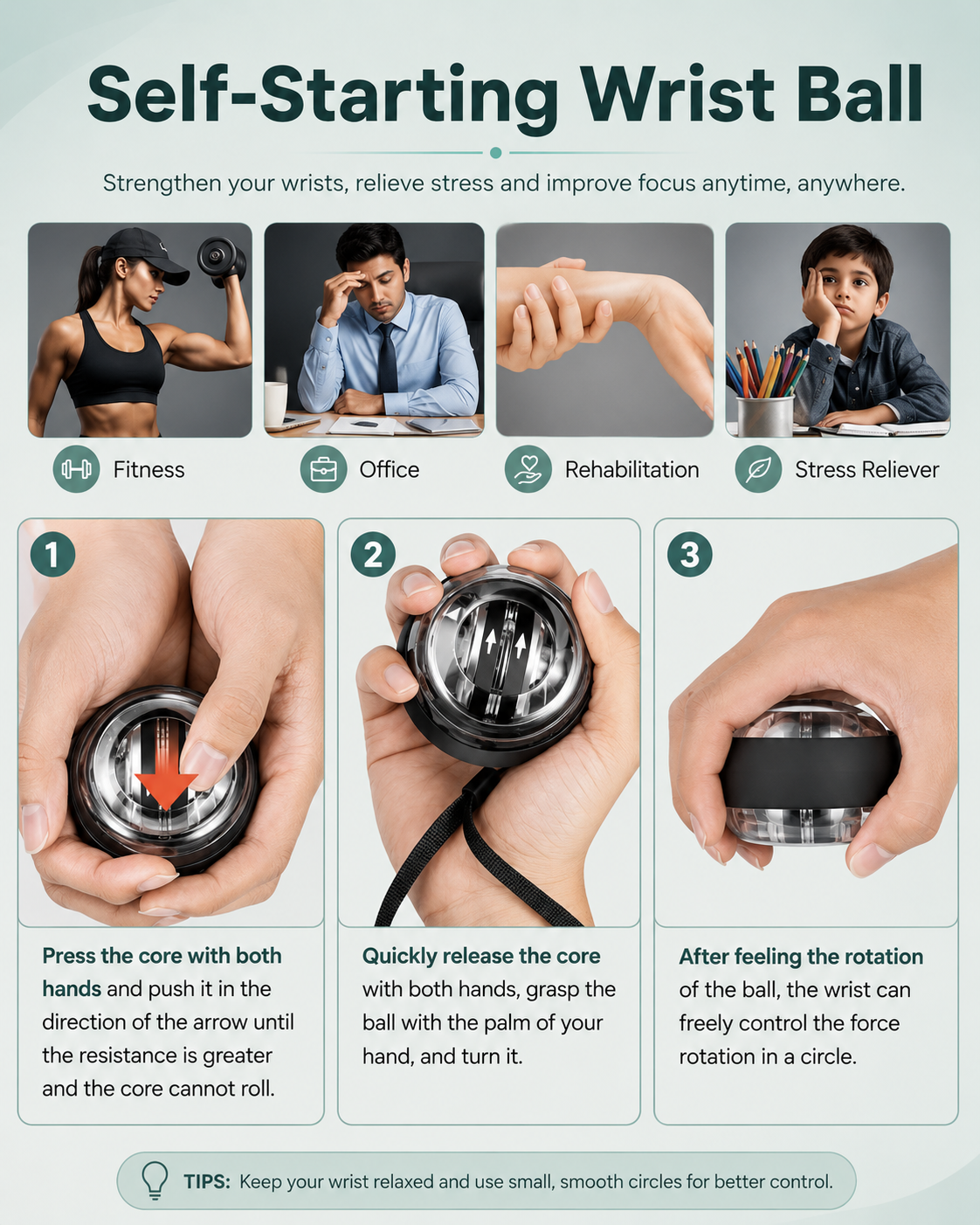 Buddhaji Gyro Ball Wrist Strengthener