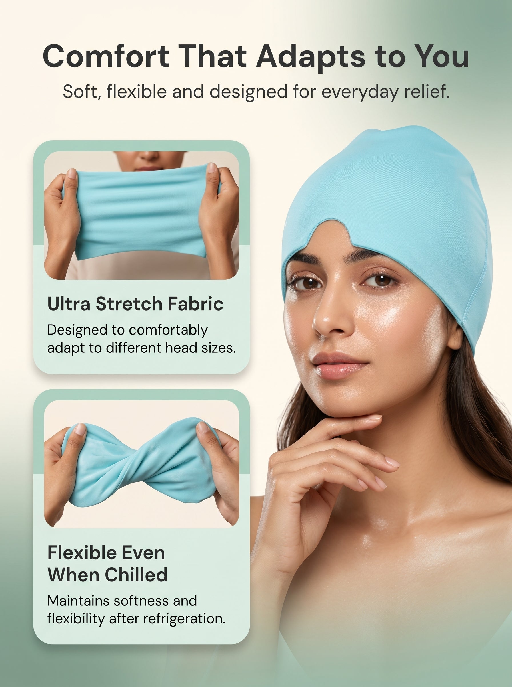 Buddhaji™ Headache Relief Cap | Cooling & Heating Therapy Wrap