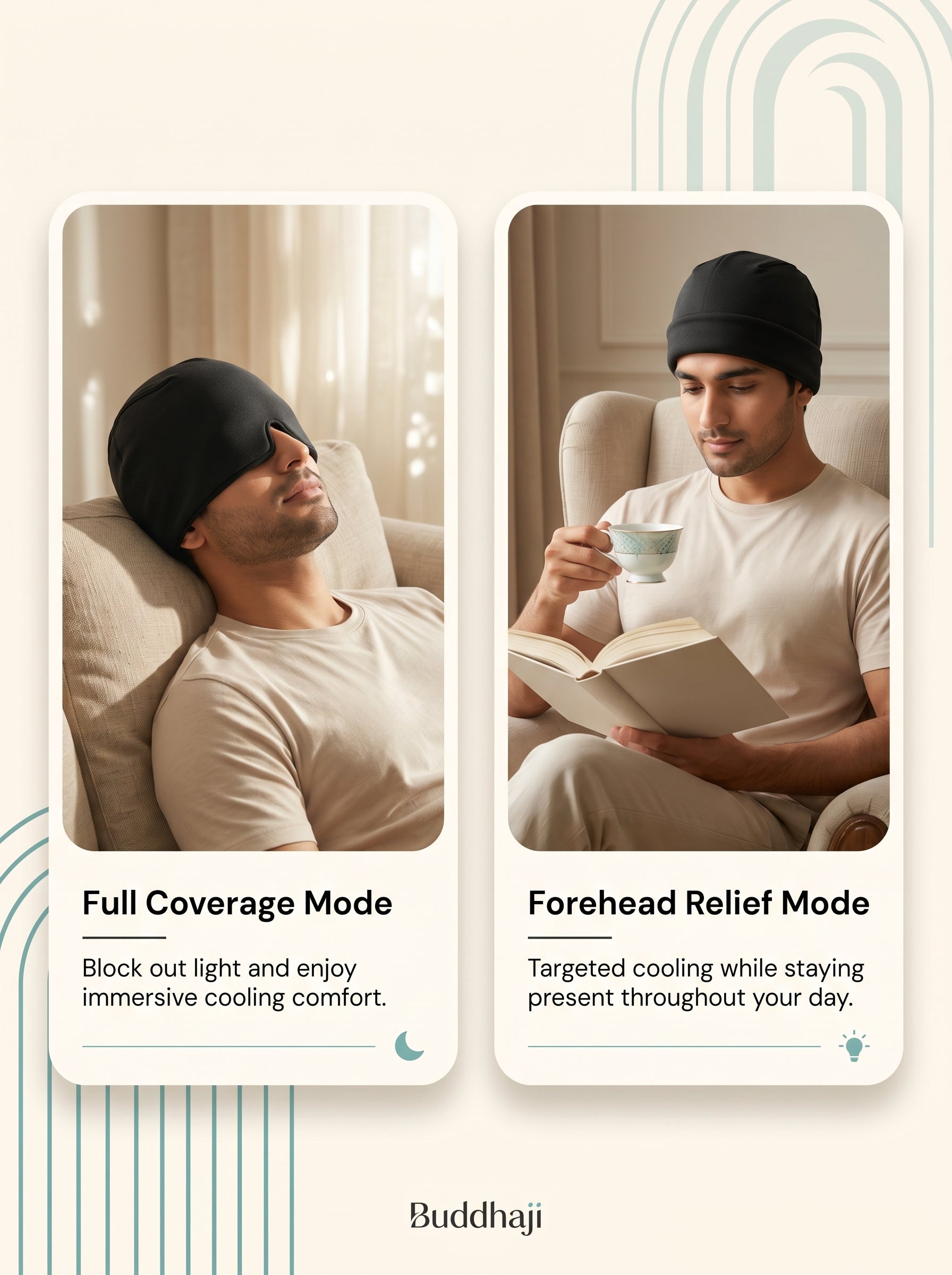 Buddhaji™ Headache Relief Cap | Cooling & Heating Therapy Wrap