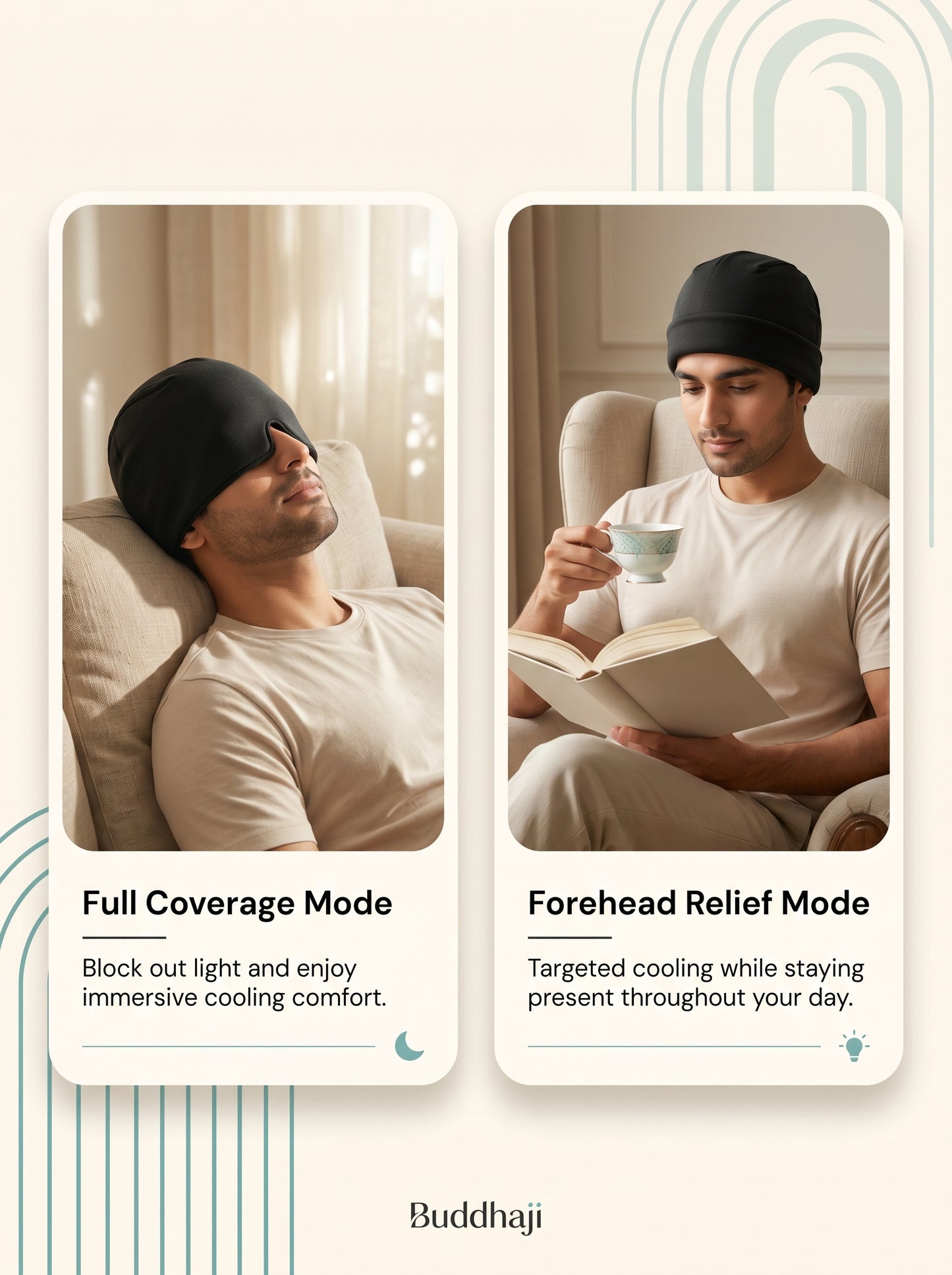 Buddhaji™ Headache Relief Cap | Cooling & Heating Therapy Wrap