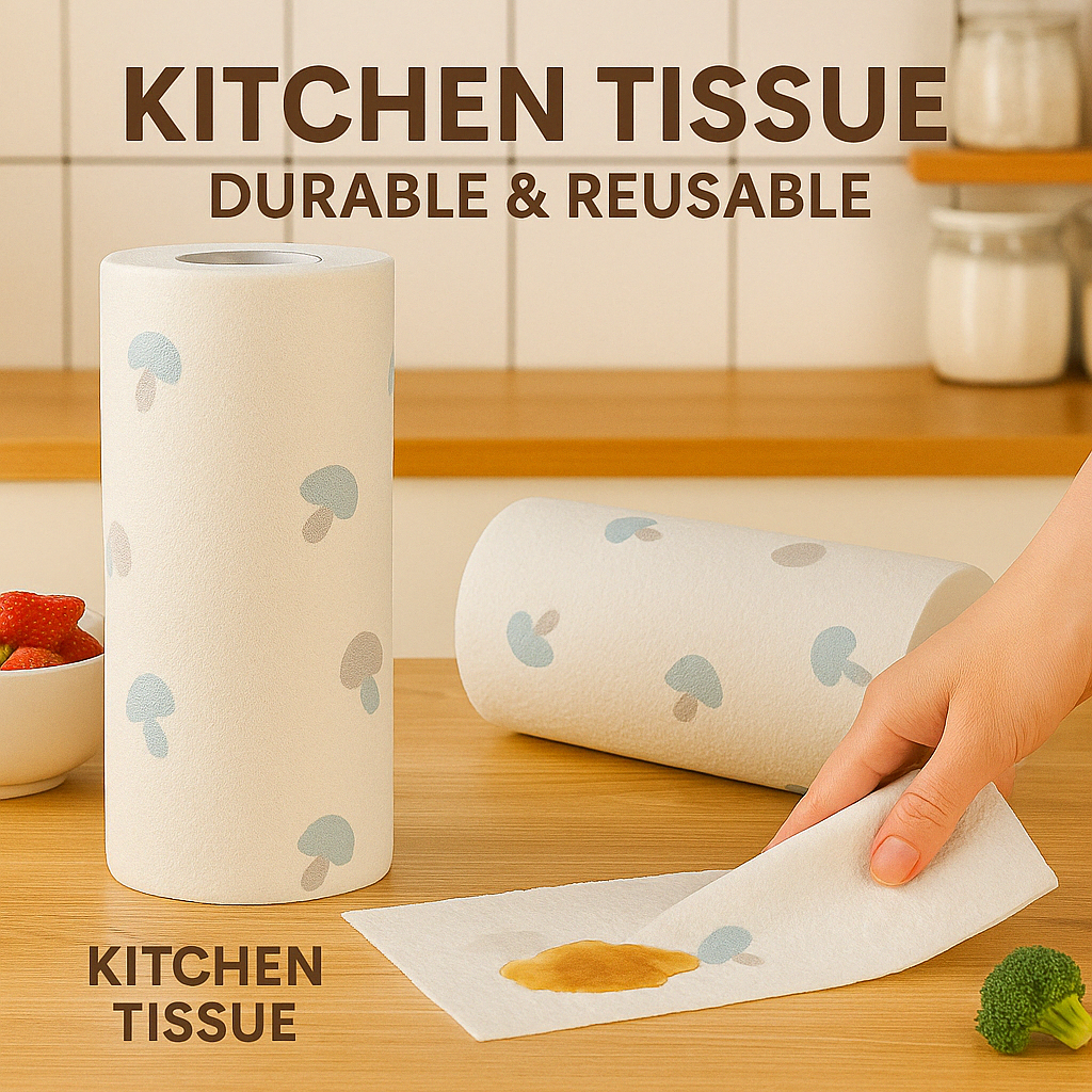 Kitchen Mat + Reusable Tissue Rolls Combo