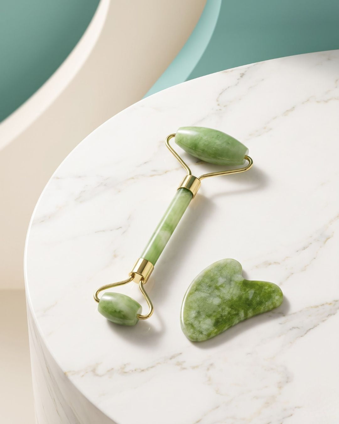 Jade Roller 2 Marble Face Massager Beauty Products