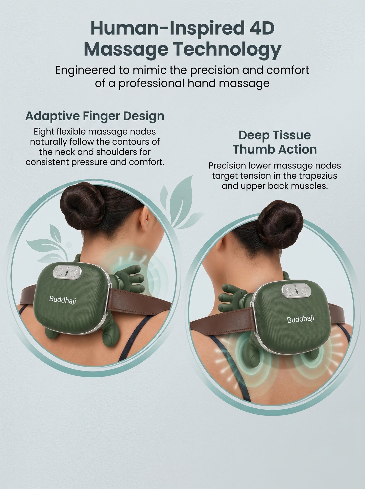 Buddhaji ReliefPro™ 4D Smart Neck Massager with Heat Therapy & Deep Tissue Massage